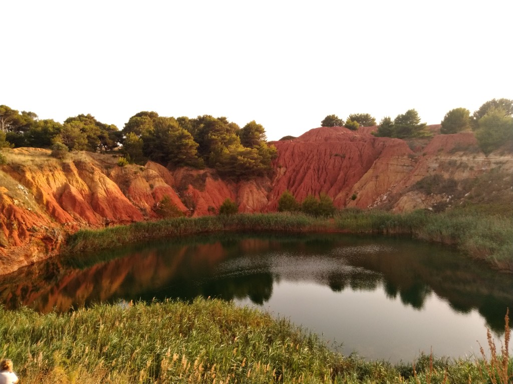 L'antica cava di Bauxite dal caratteristico colore rosso situata nei pressi di Otranto, Puglia