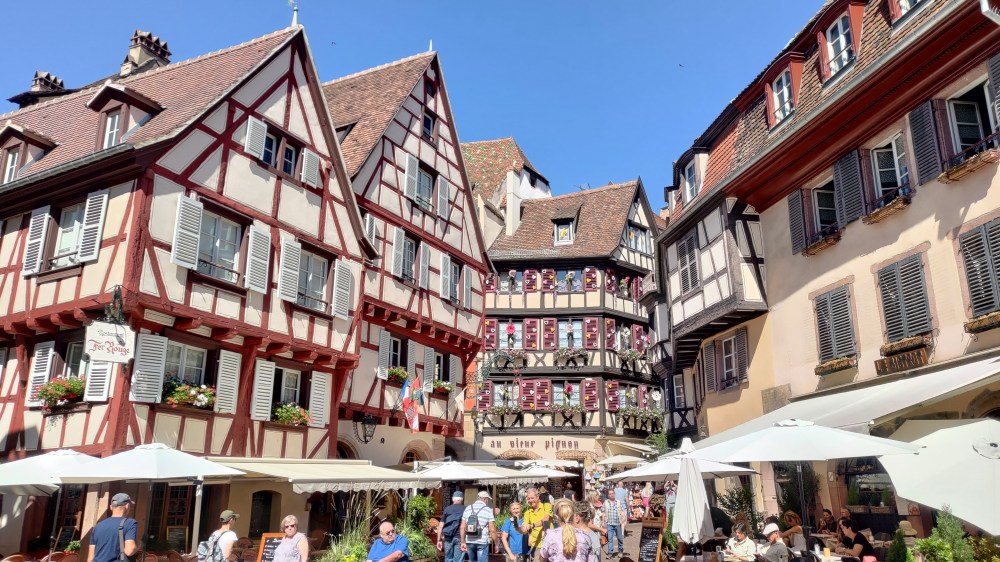 Belle maisons à colombages nel centro di Colmar, Francia