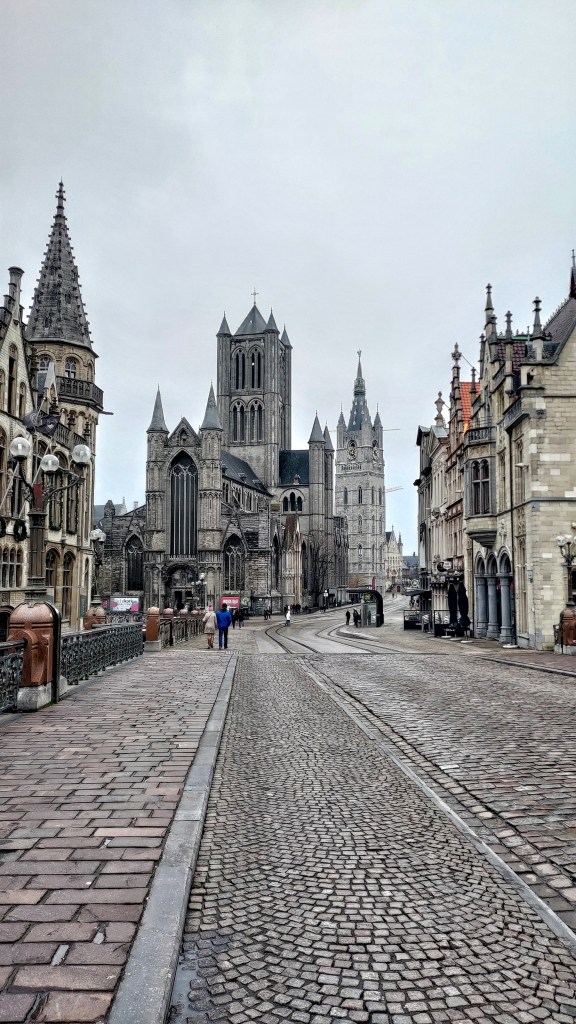 Il meraviglioso centro storico di Gent, nelle Fiandre, in Belgio 