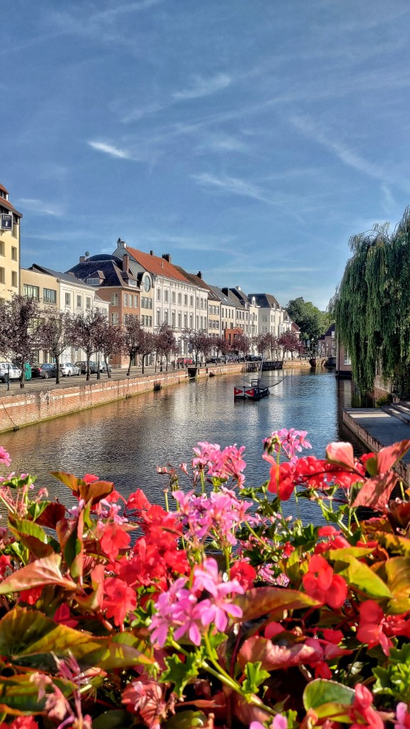 Scorcio del fiume Nete che attraversa Lier, Fiandre, Belgio