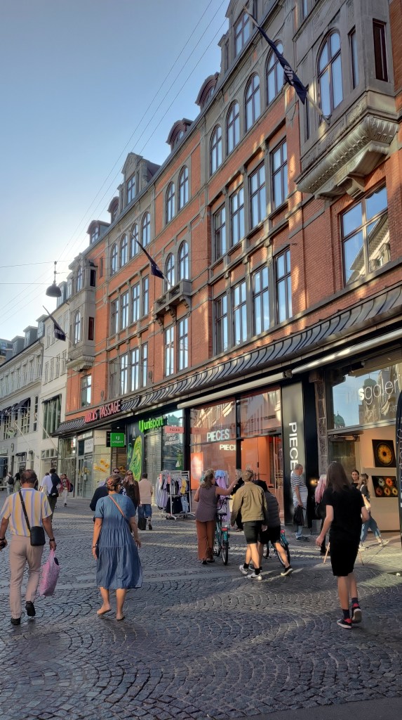 La Strøget, ovvero la via pedonale più lunga d'Europa, situata nel centro di Copenaghen, in Danimarca 
