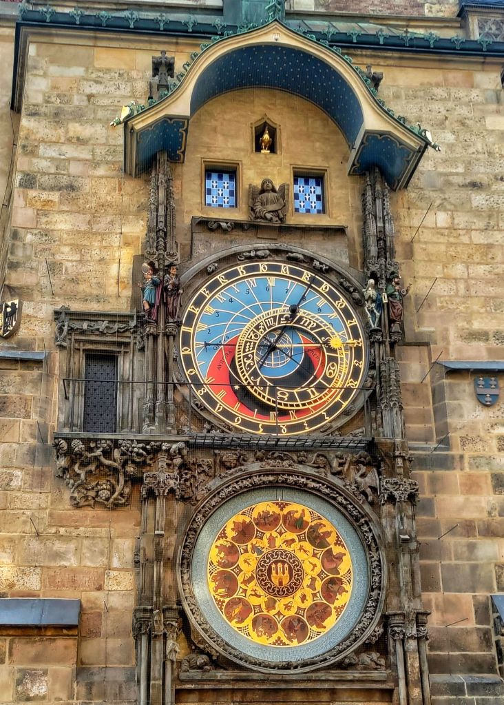 L'orologio astronomico di Praga con i suoi due quadranti