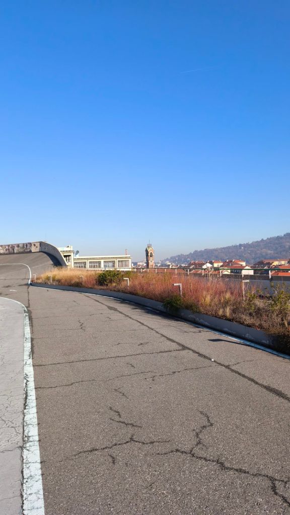 Un tratto della Pista 500 sul tetto del Lingotto di Torino
