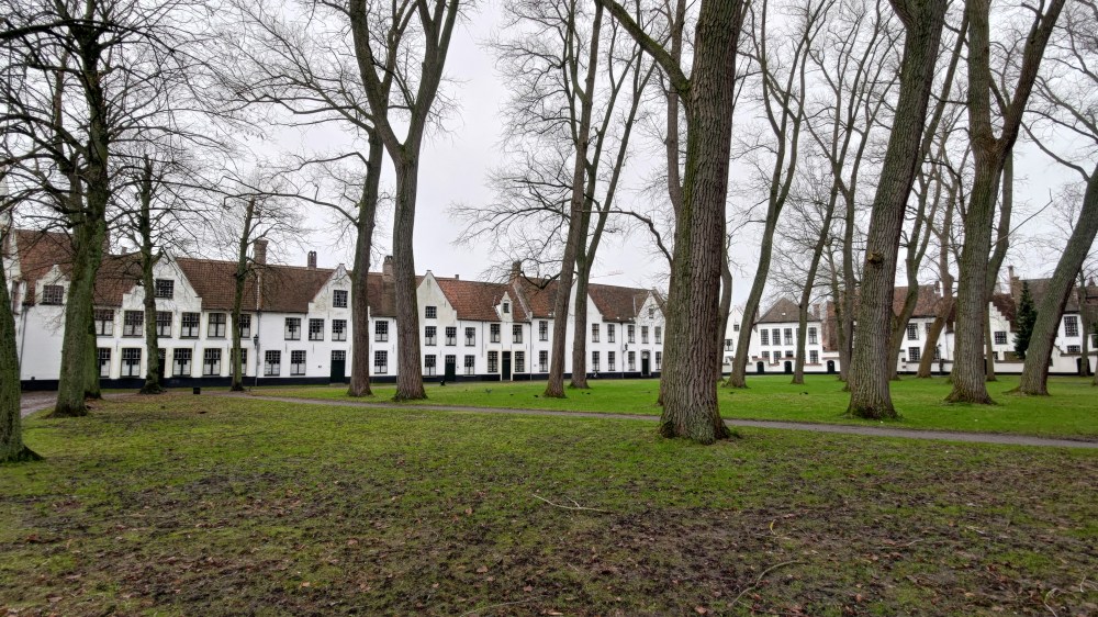 Lo storico quartiere begijnhof che accoglieva le beghine, Bruges, Belgio